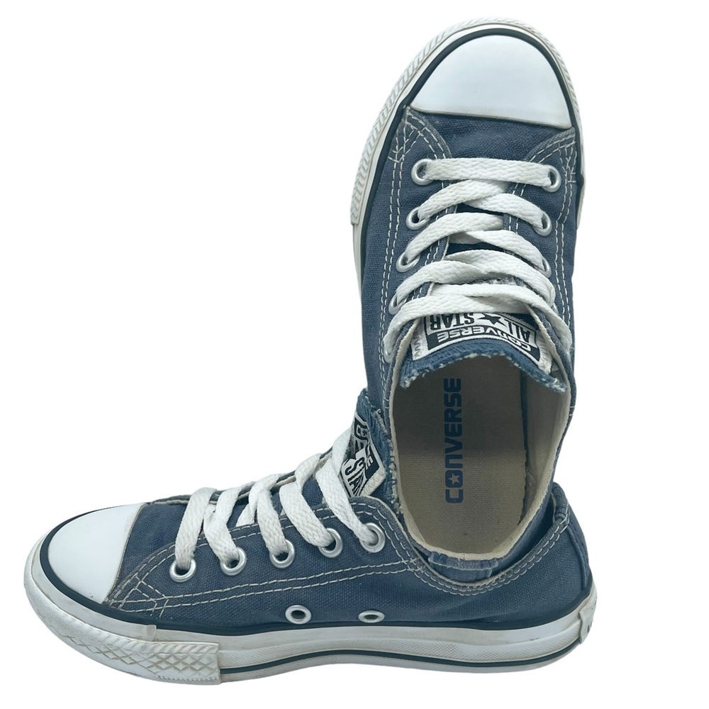 Converse All Star Low Top Sneakers Size Youth 11 Navy Canvas Lace Up - Picture 2 of 15